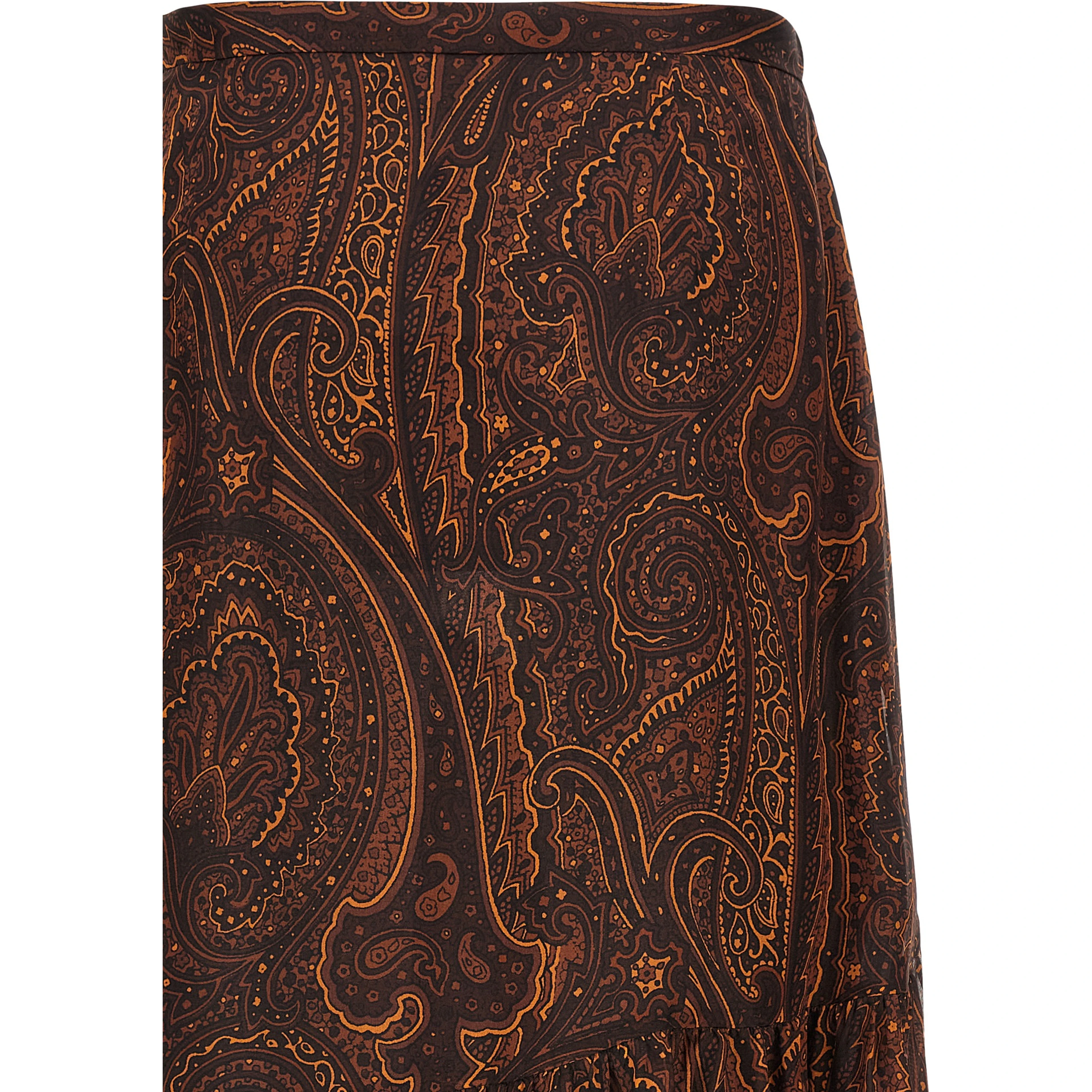 Brown Silk Mini Skirt