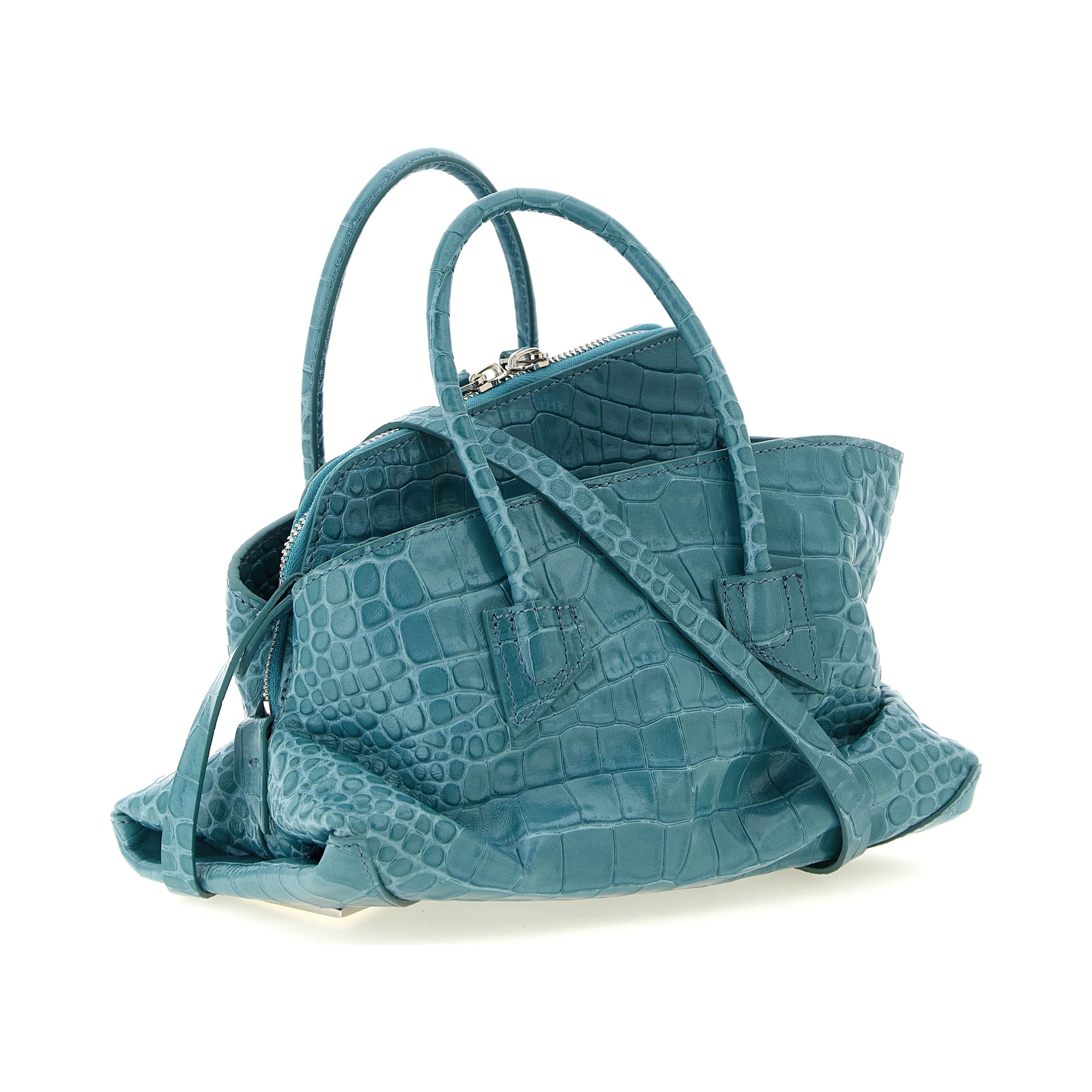 Blue Bovine Leather Handbag