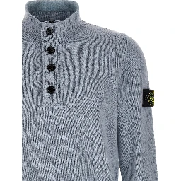 Blue Virgin Wool Cardigan