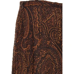 Brown Silk Mini Skirt