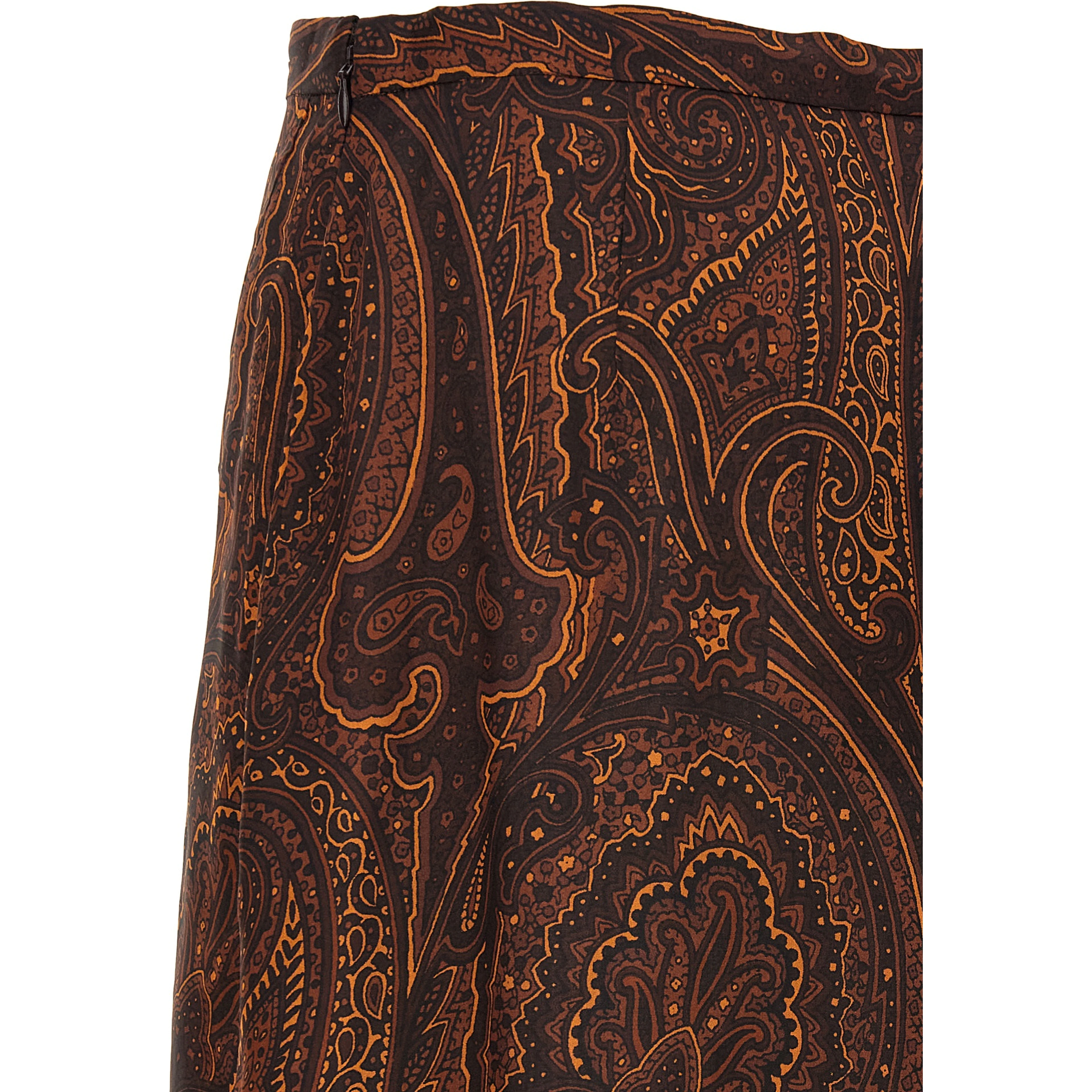 Brown Silk Mini Skirt