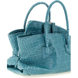 Blue Bovine Leather Handbag