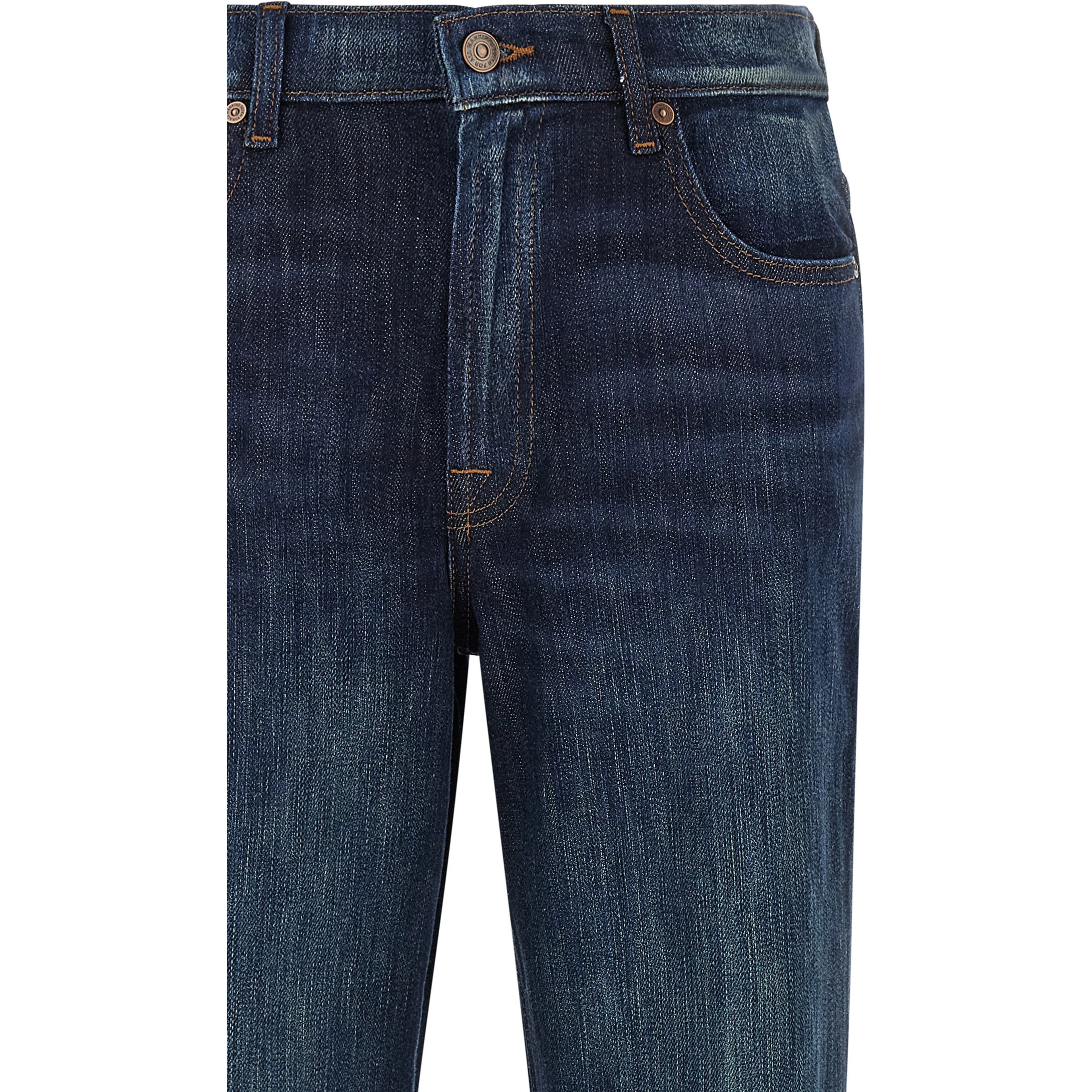 Blue Cotton Flared Jeans