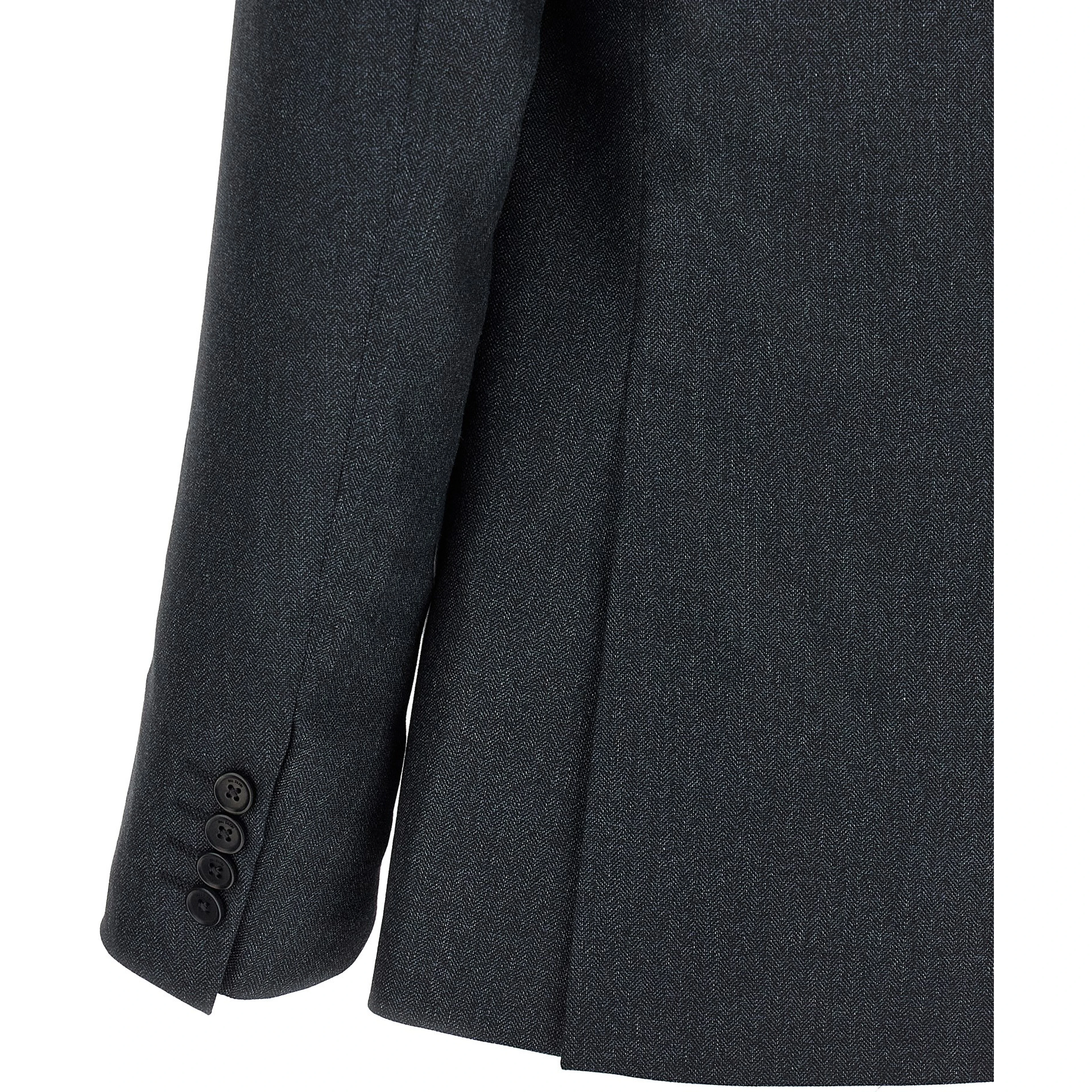 Gray Polyester Two-Piece Suit
