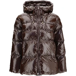 Brown Polyamide Full-Length Jacket