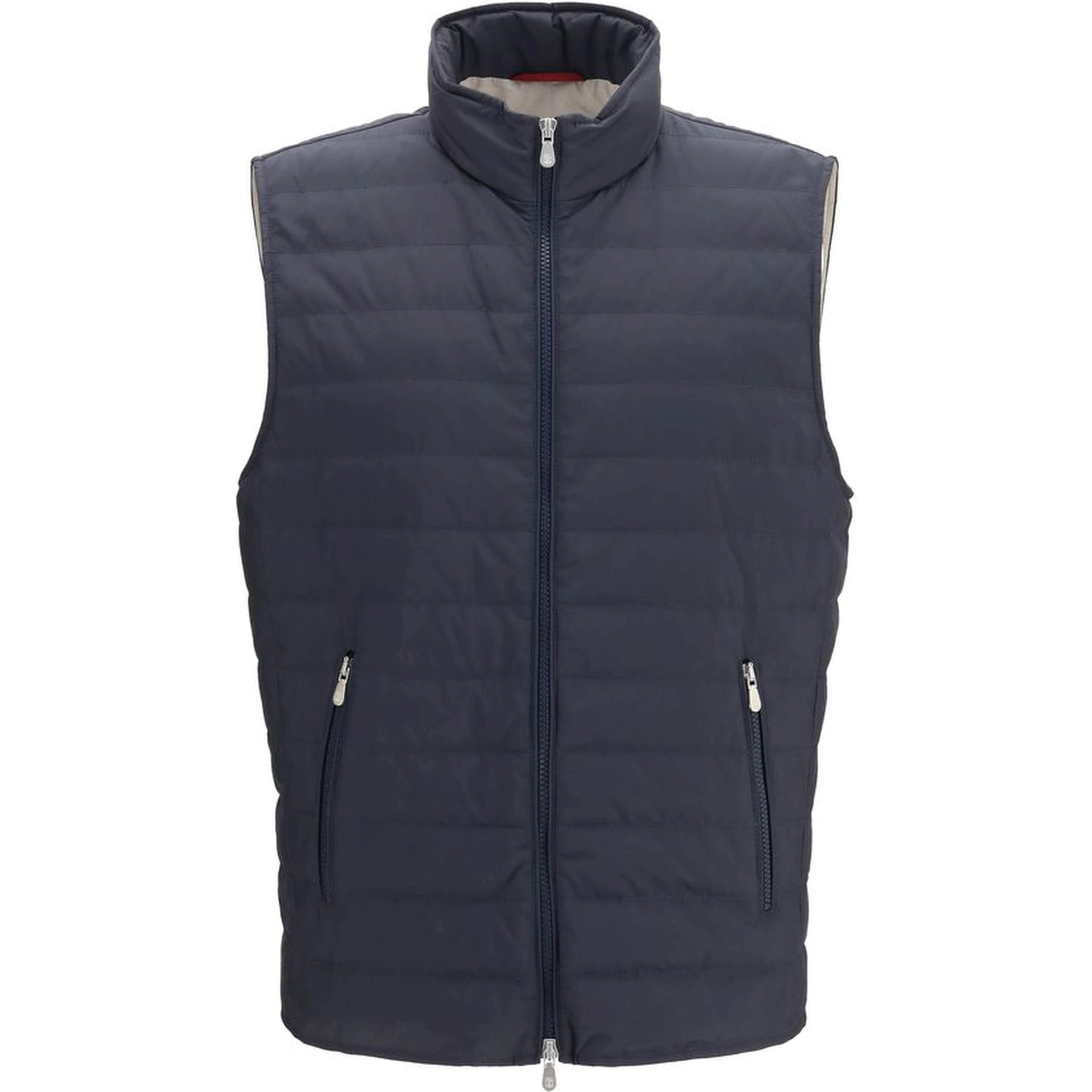 Blue Polyester Sleeveless Jacket