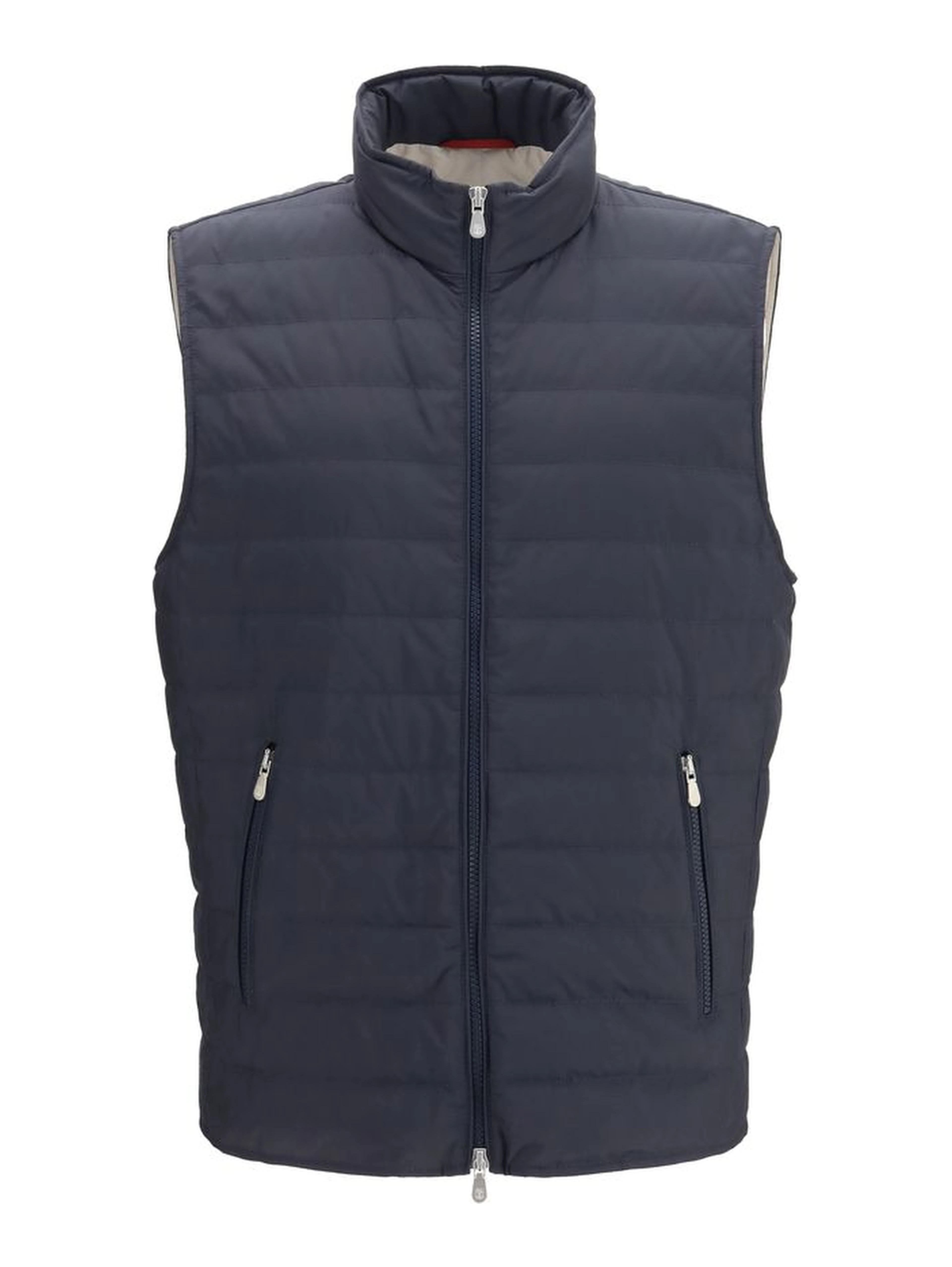 Blue Polyester Sleeveless Jacket