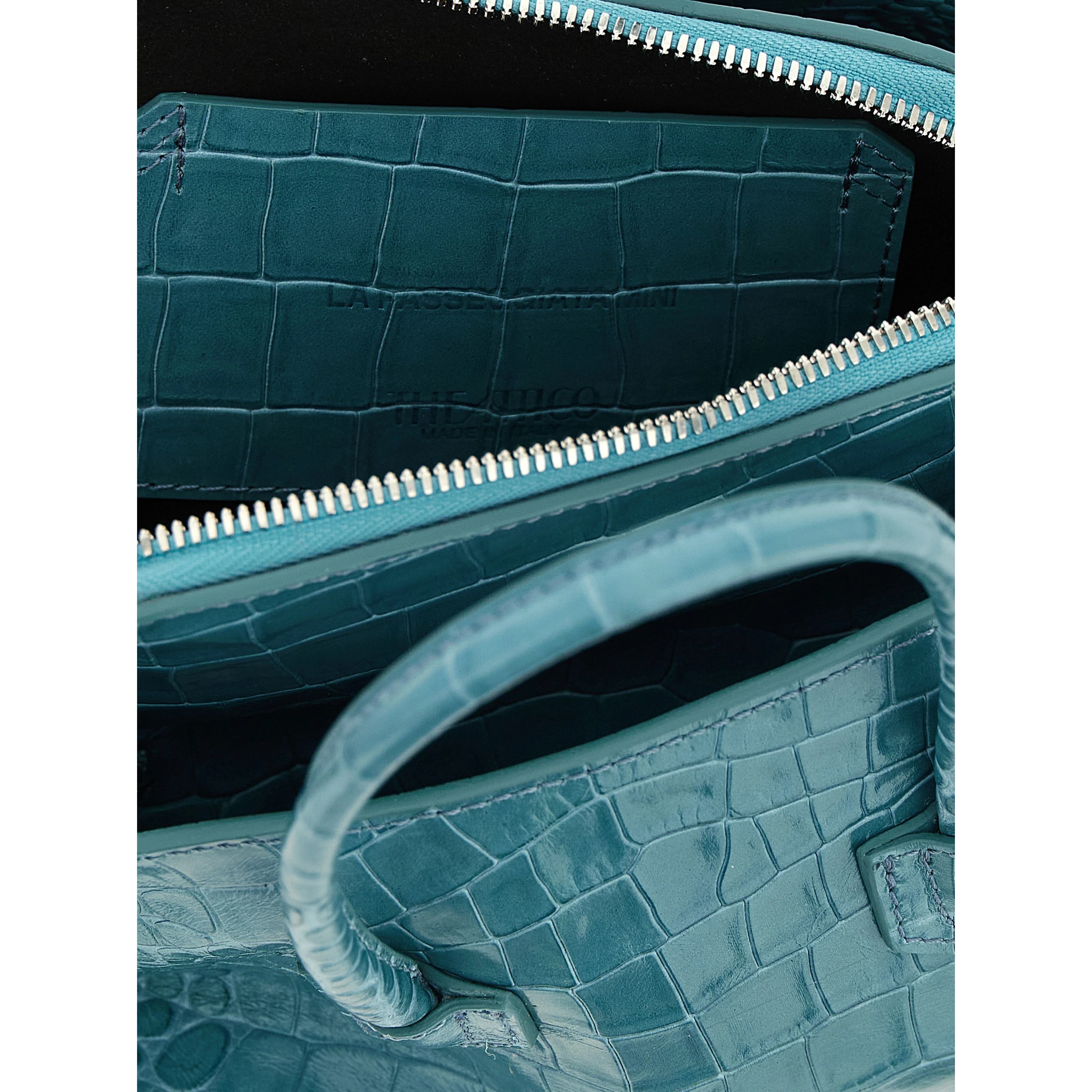 Blue Bovine Leather Handbag