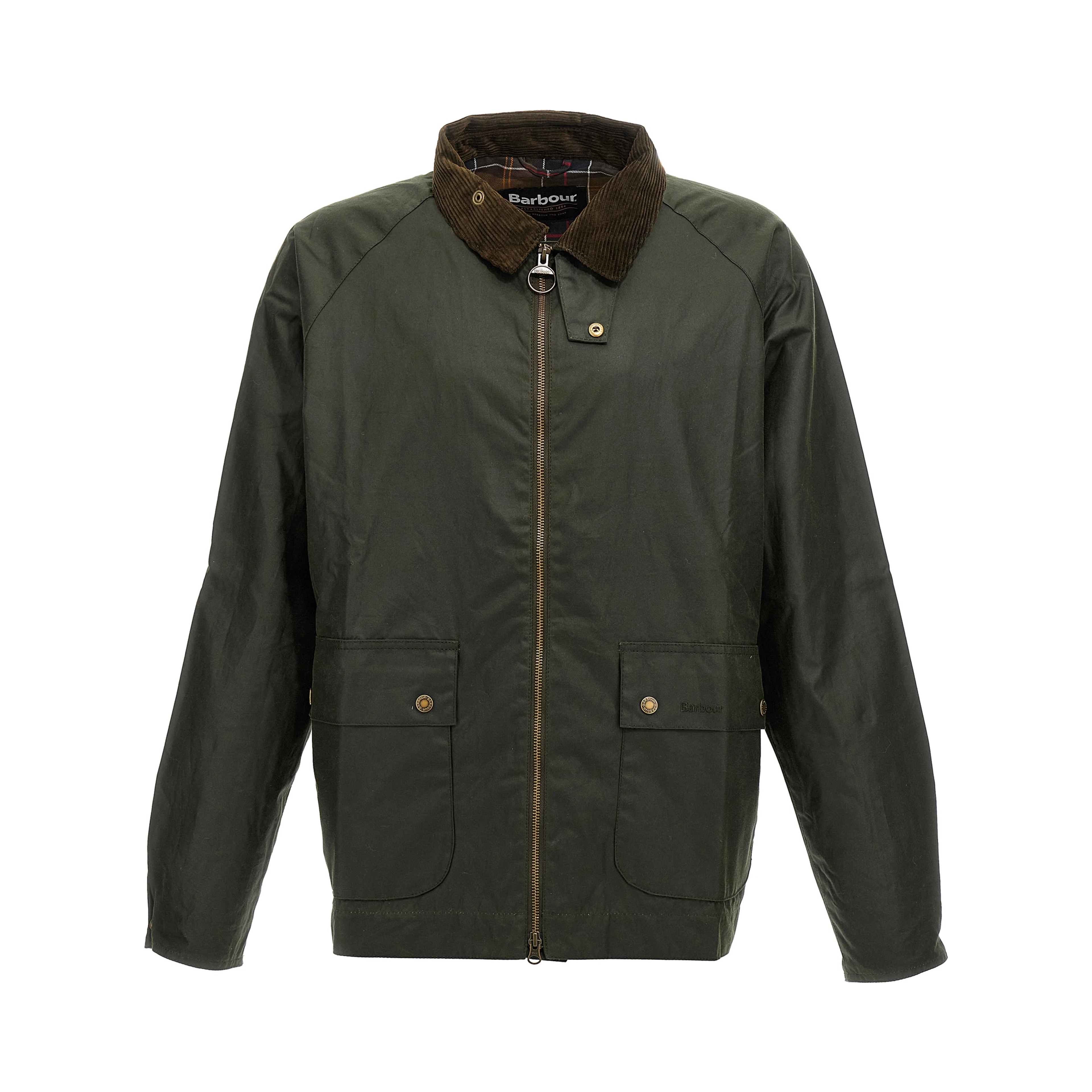 Bicolor Cotton Full-Length Jacket