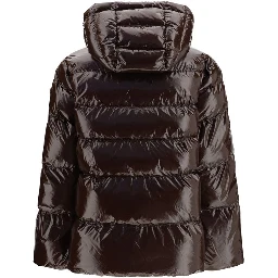 Brown Polyamide Full-Length Jacket