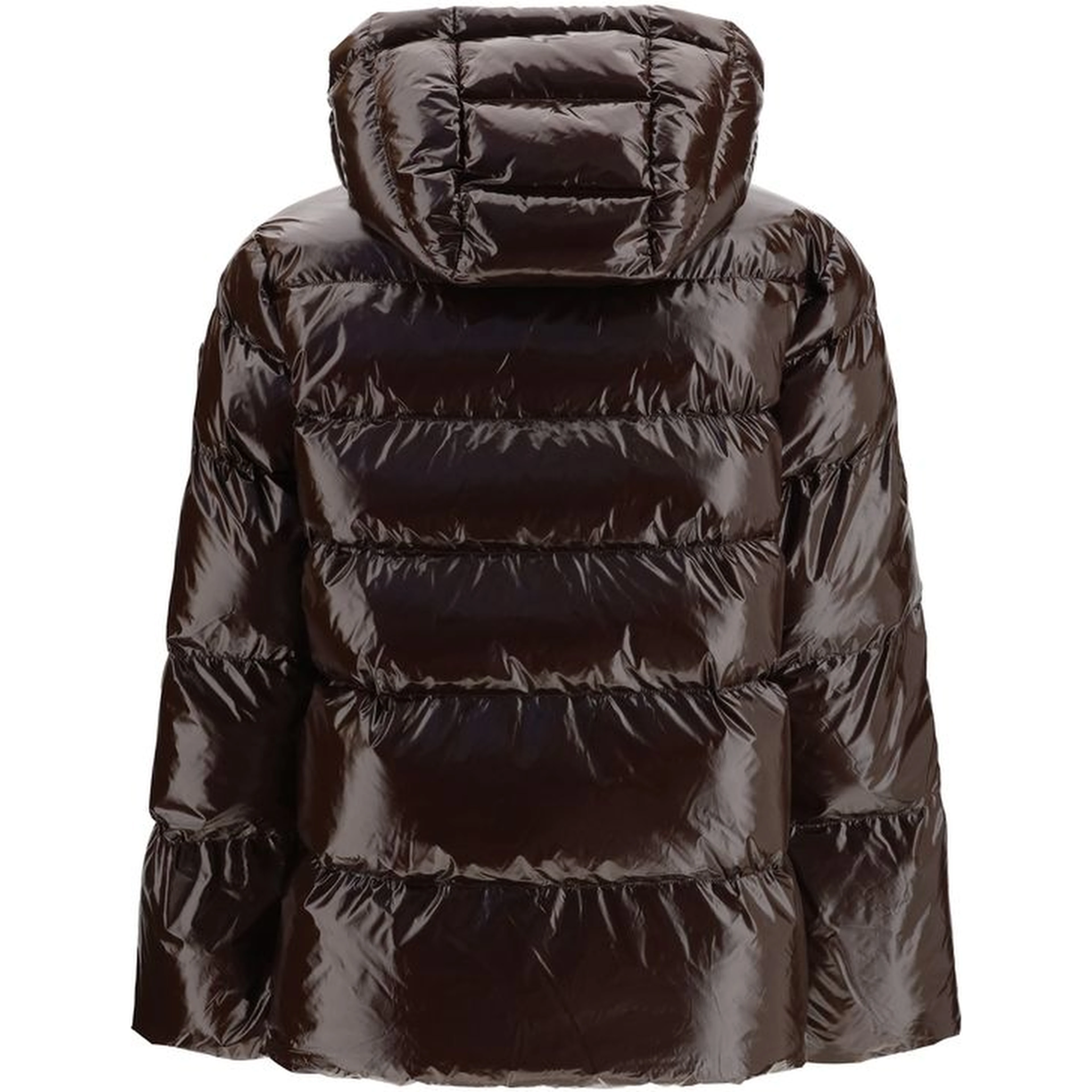 Brown Polyamide Full-Length Jacket