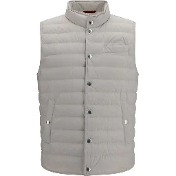 White Polyester Sleeveless Jacket