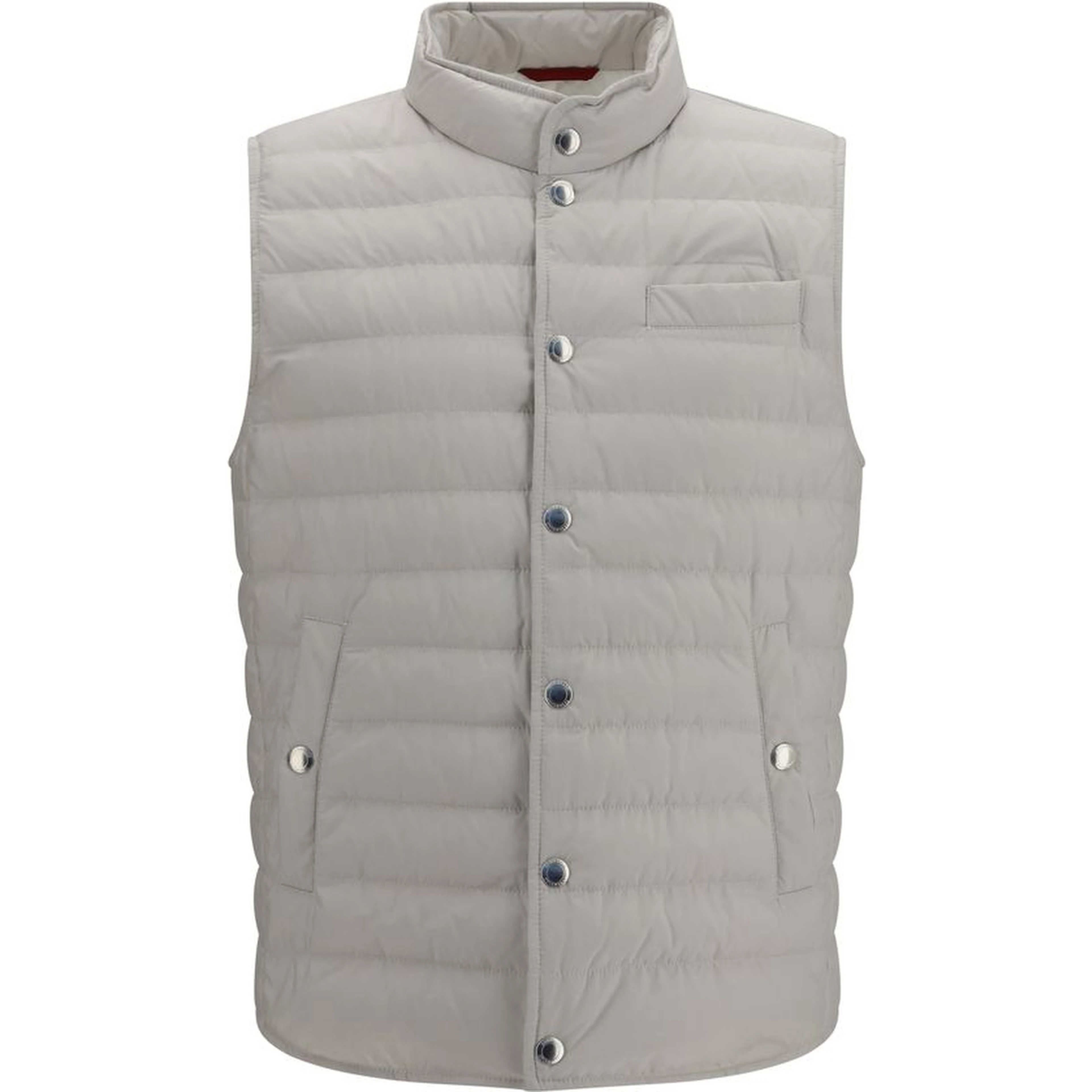 White Polyester Sleeveless Jacket