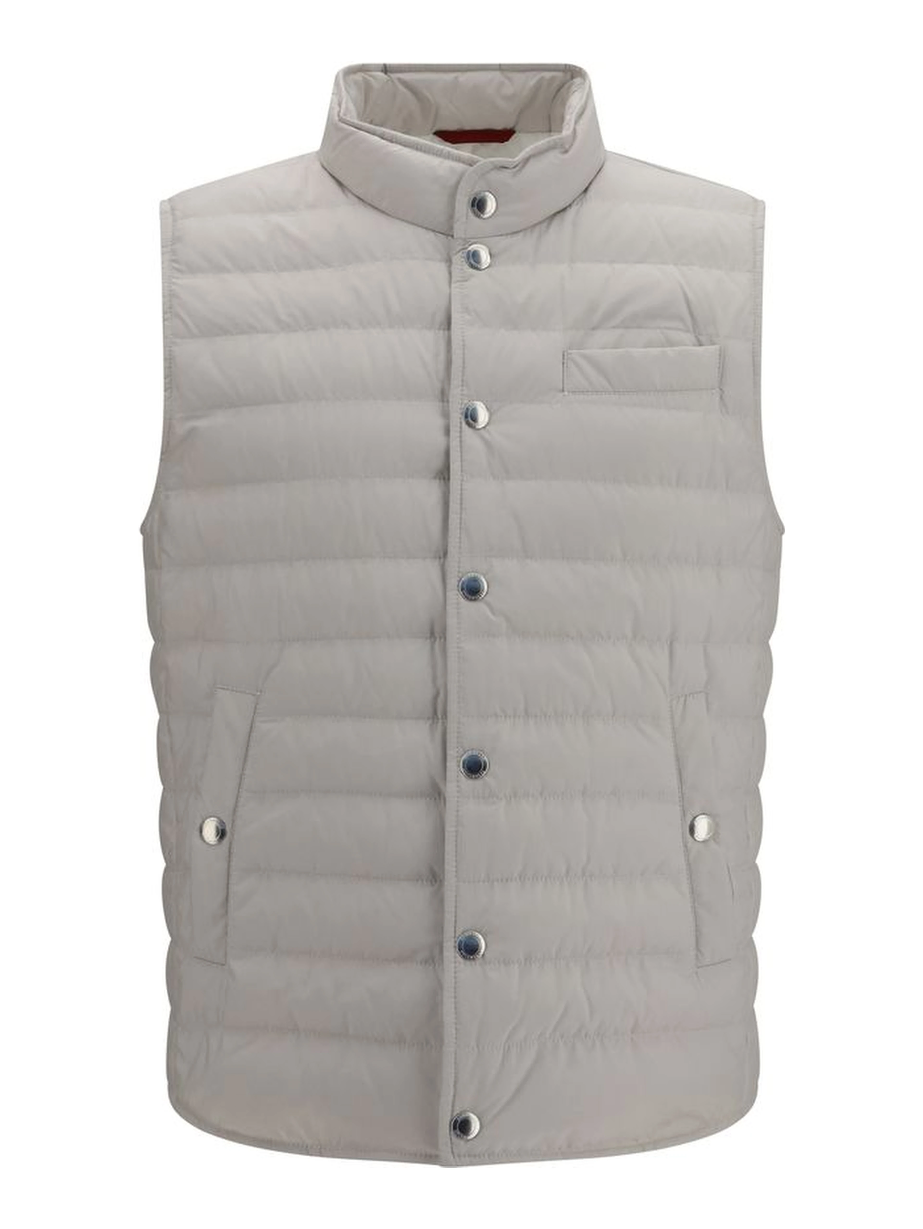 White Polyester Sleeveless Jacket