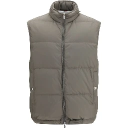 Gray Polyester Sleeveless Jacket