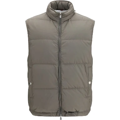 Gray Polyester Sleeveless Jacket