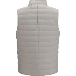 White Polyester Sleeveless Jacket