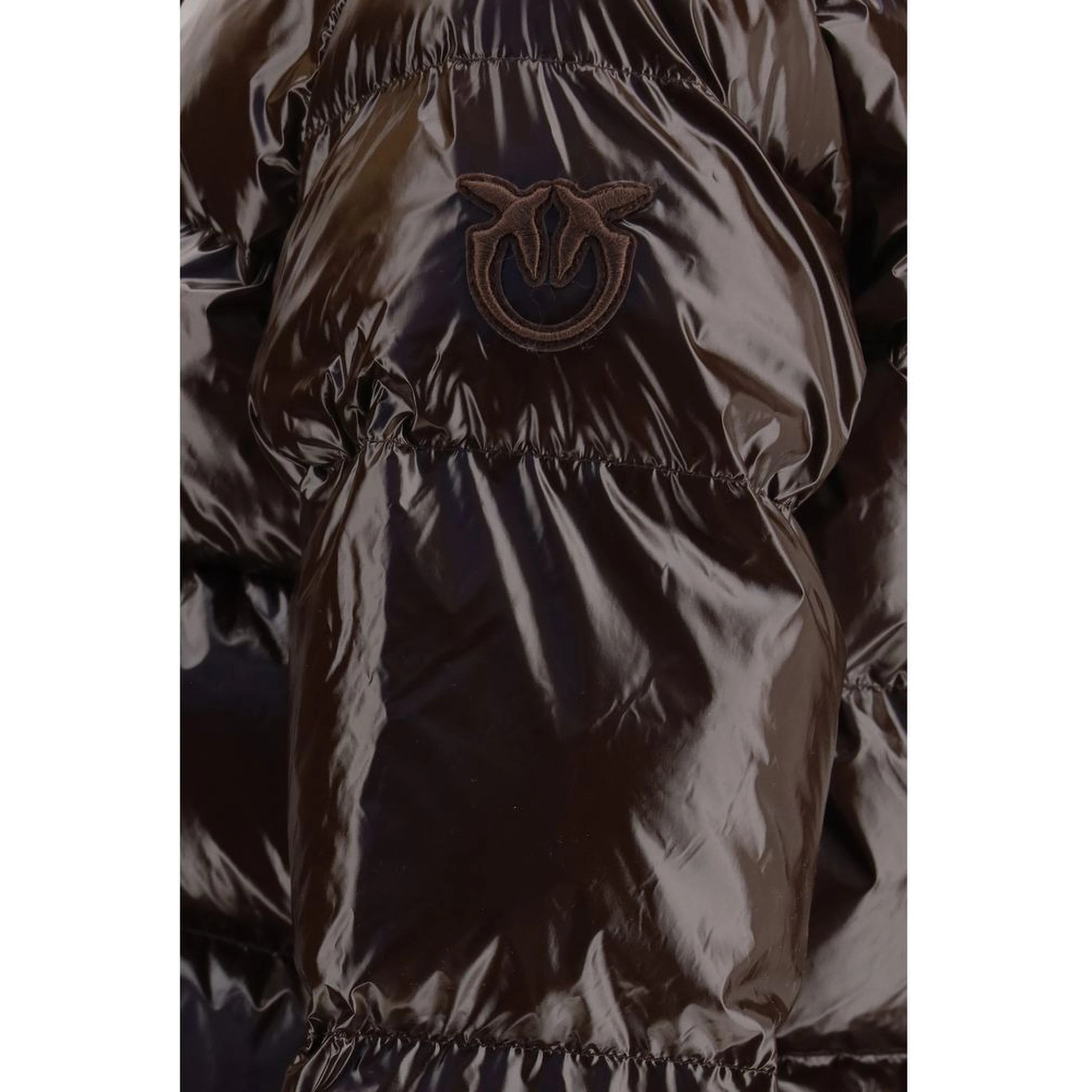Brown Polyamide Full-Length Jacket