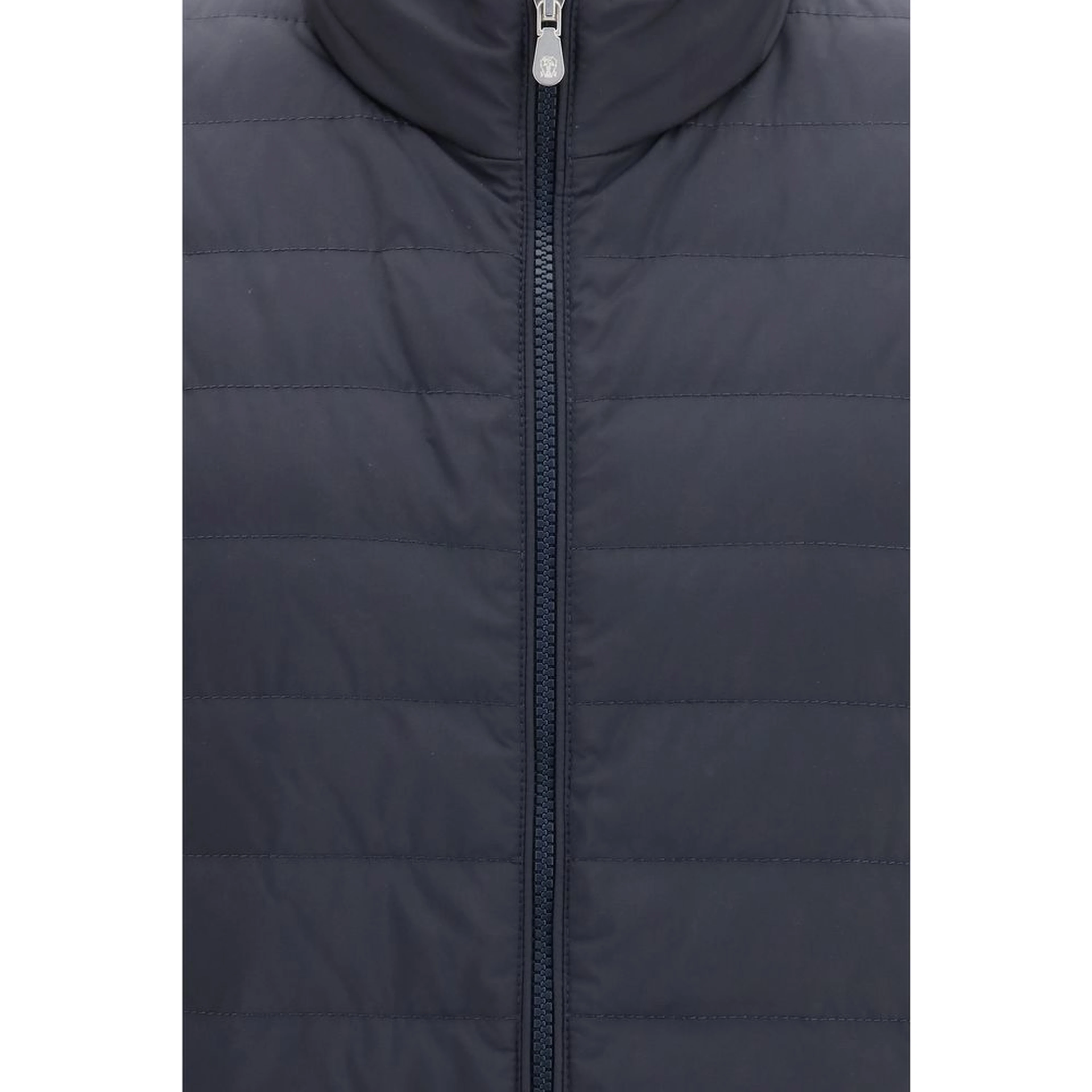 Blue Polyester Sleeveless Jacket