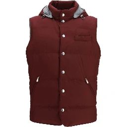 Bordeaux Polyester Sleeveless Jacket