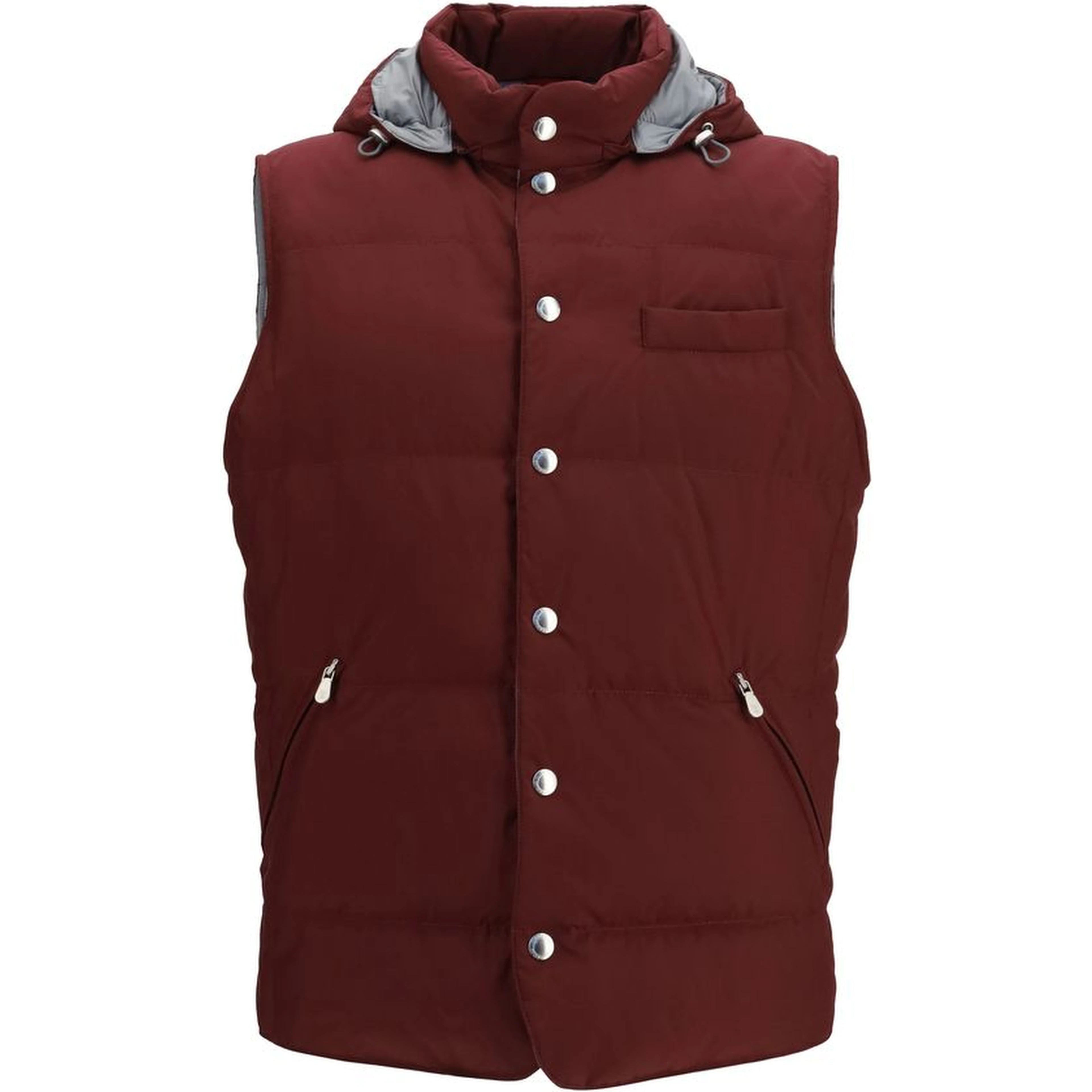 Bordeaux Polyester Sleeveless Jacket