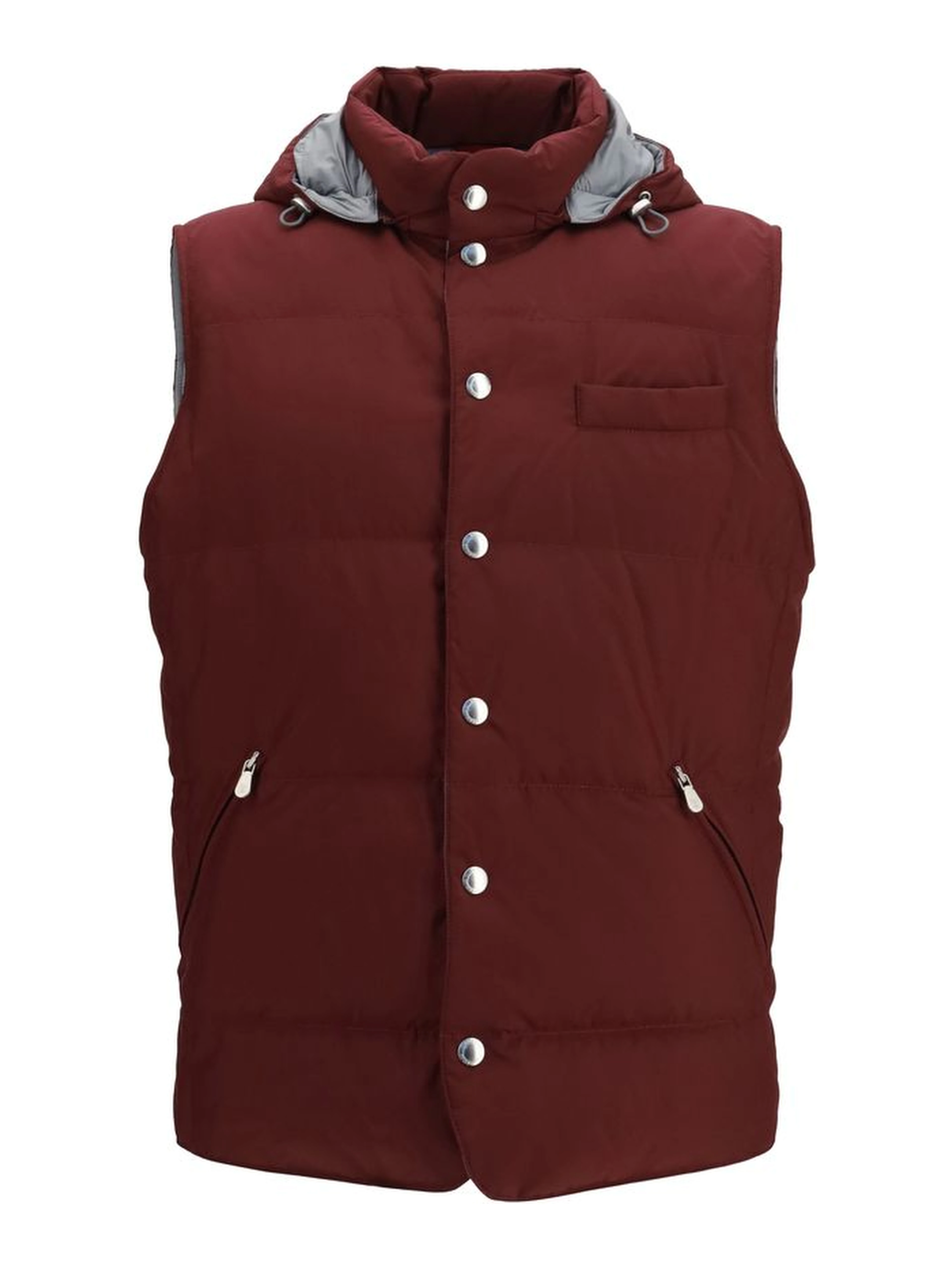 Bordeaux Polyester Sleeveless Jacket