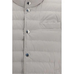 White Polyester Sleeveless Jacket