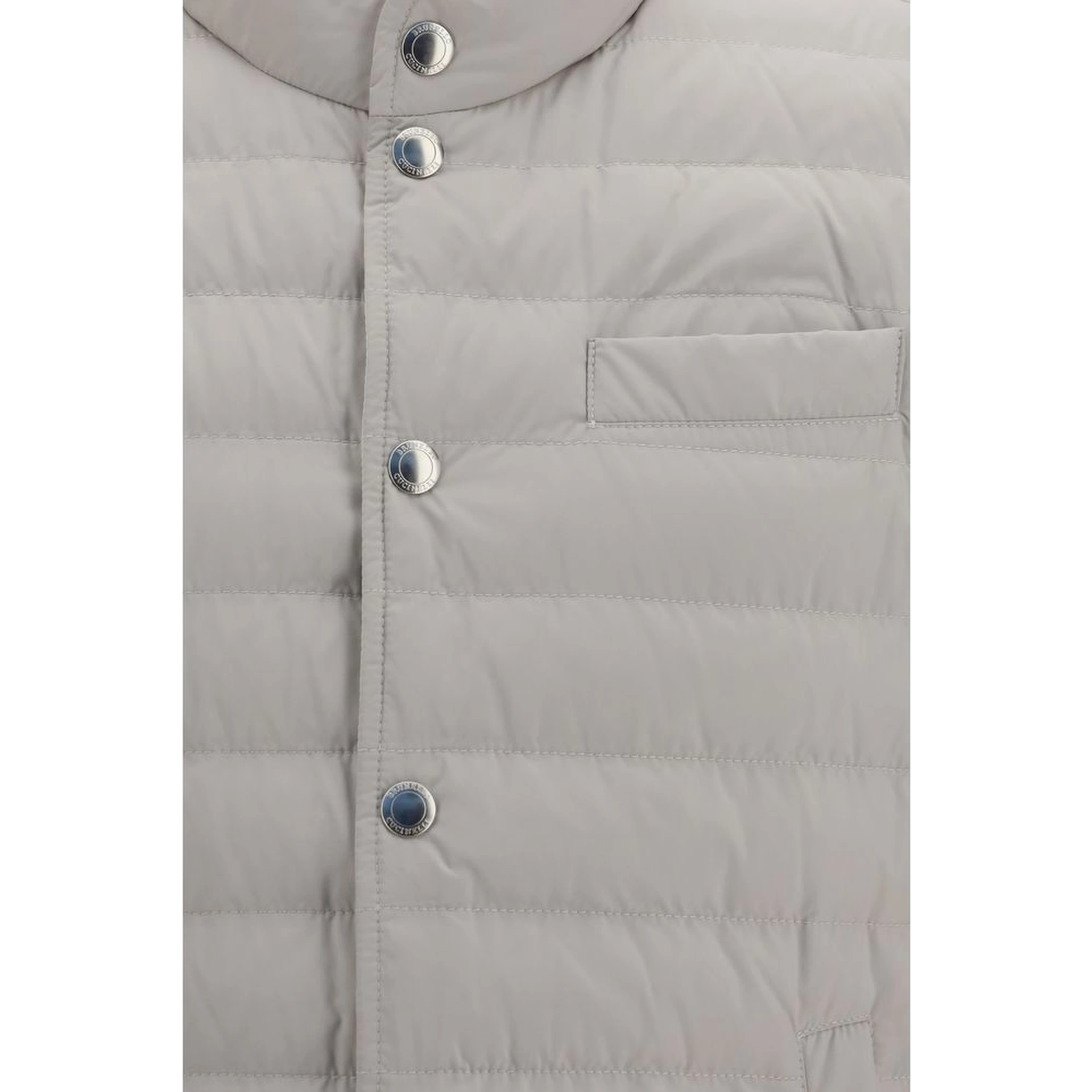 White Polyester Sleeveless Jacket