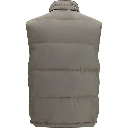 Gray Polyester Sleeveless Jacket