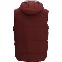 Bordeaux Polyester Sleeveless Jacket