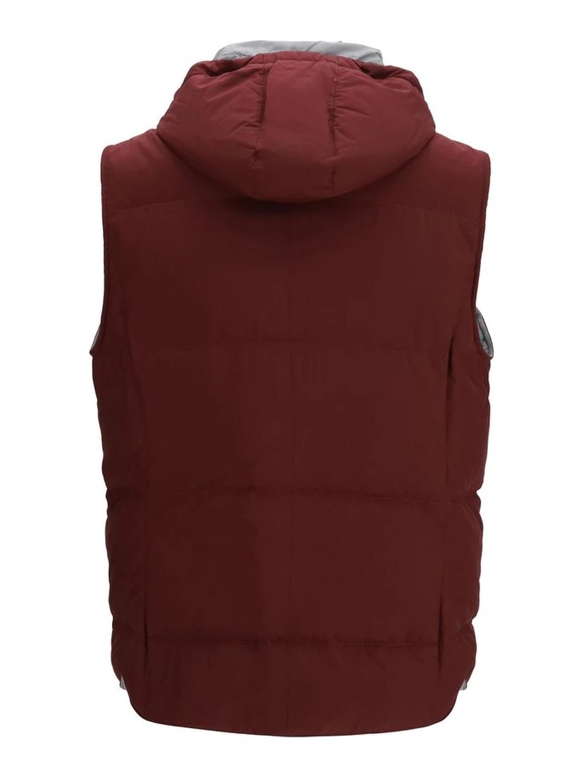 Bordeaux Polyester Sleeveless Jacket