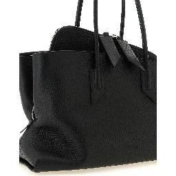Black Bovine Leather Shoulder Bag