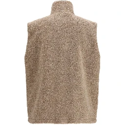 Beige Polyester Sleeveless Jacket