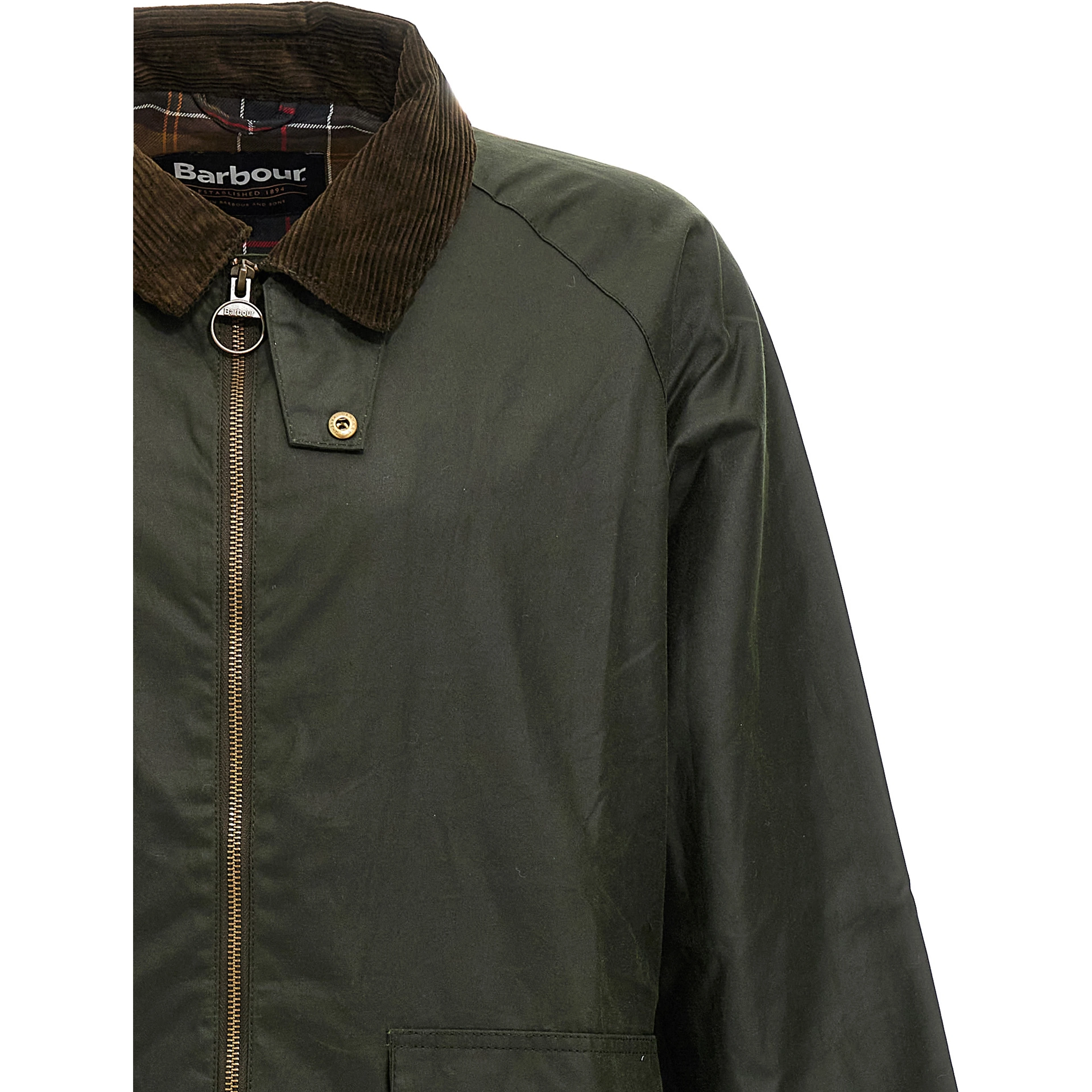 Bicolor Cotton Full-Length Jacket