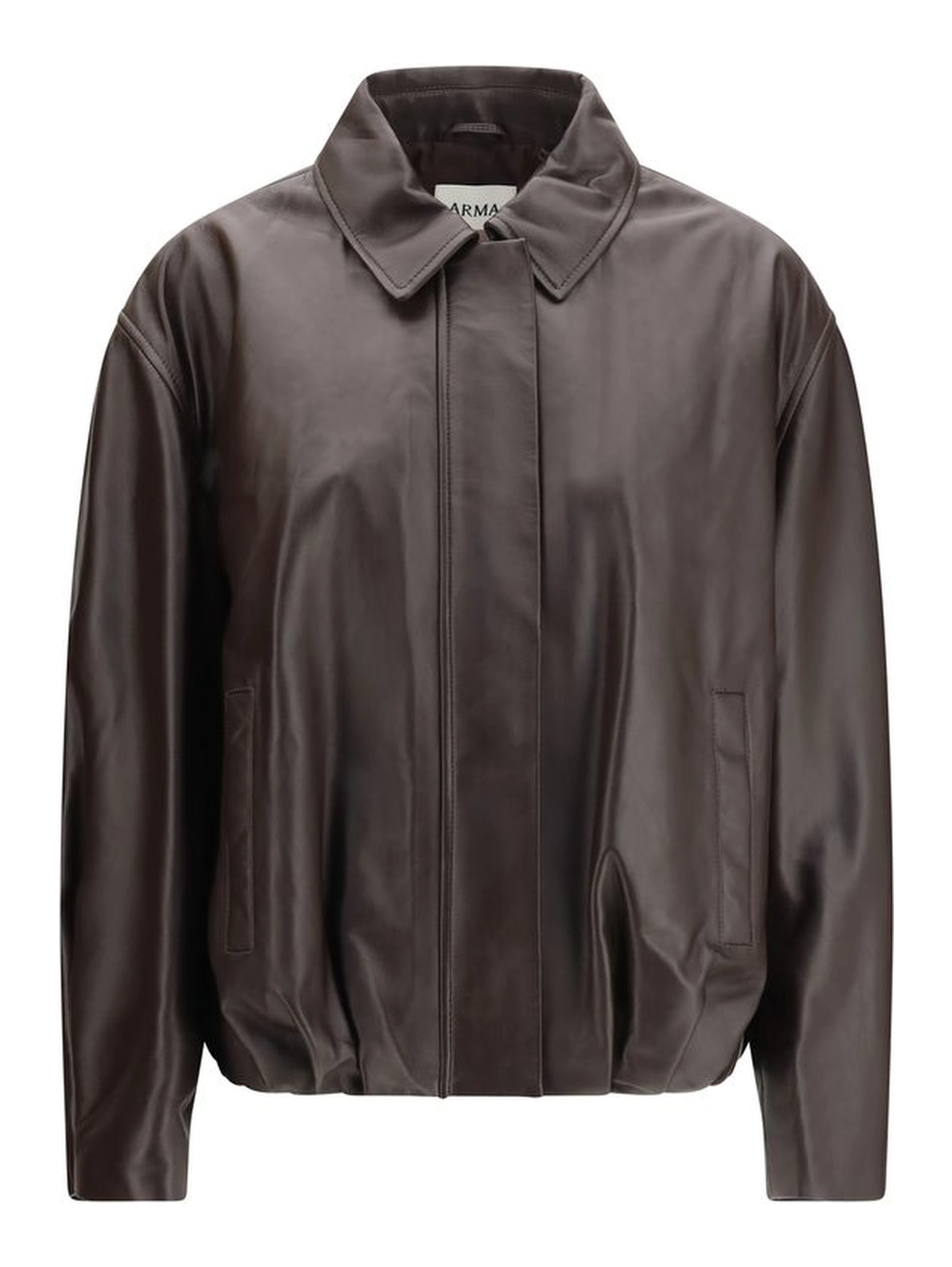 Brown Leather Bomber