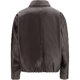 Brown Leather Bomber