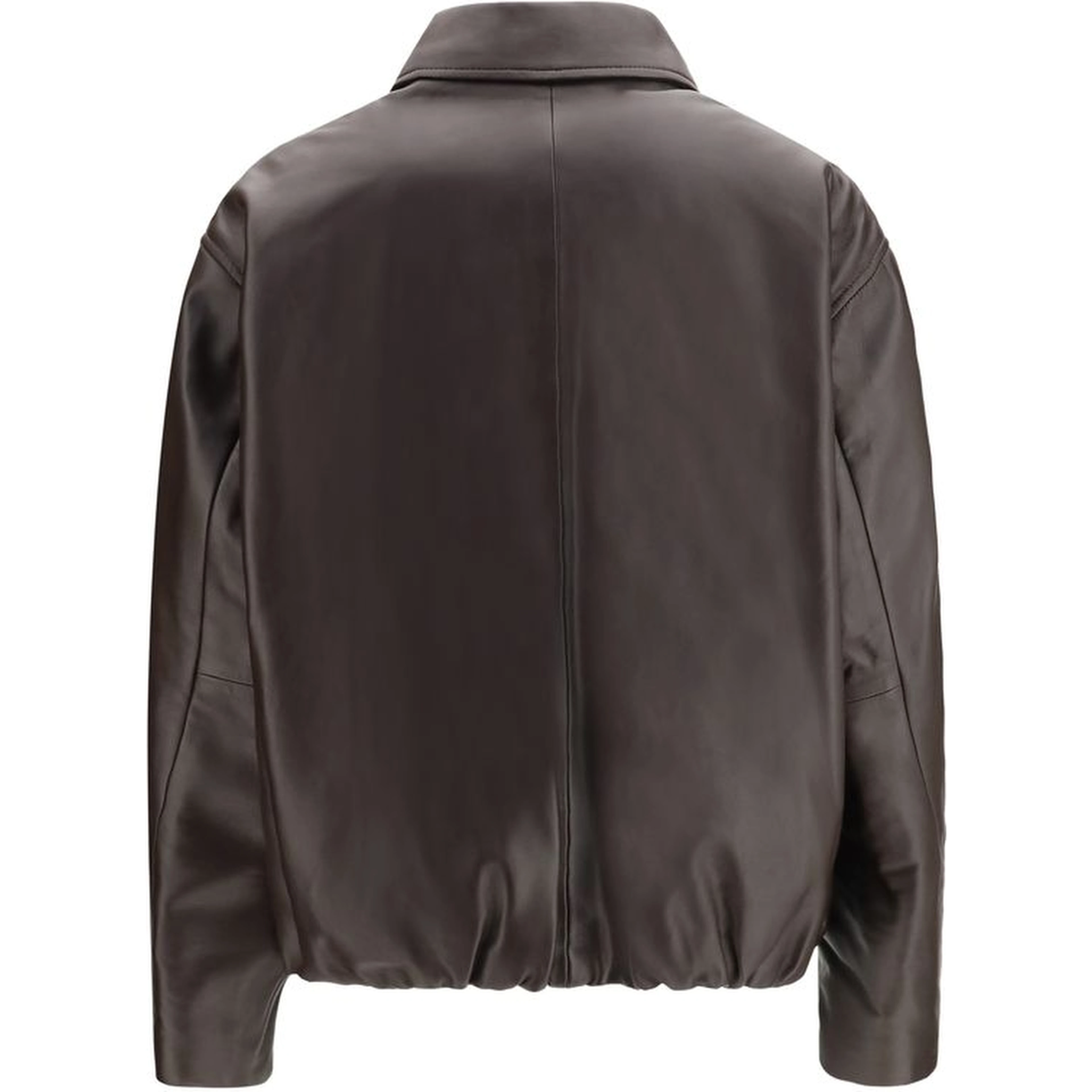 Brown Leather Bomber