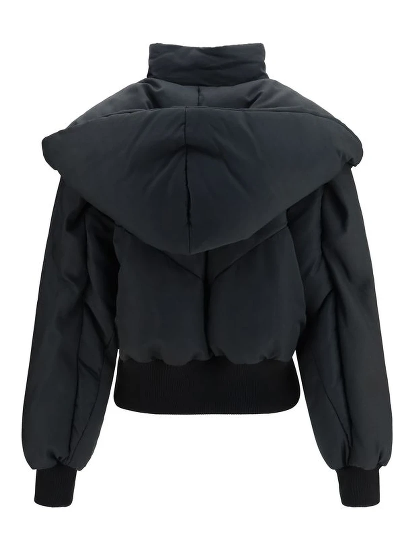 Black Cotton Full-Length Jacket