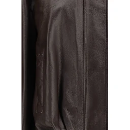 Brown Leather Bomber
