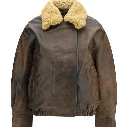 Brown Lamb Ovis Aries Aries Leather Jacket