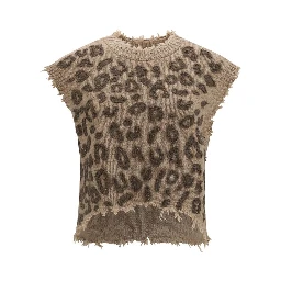 Beige Cashmere Sleeveles Sweater