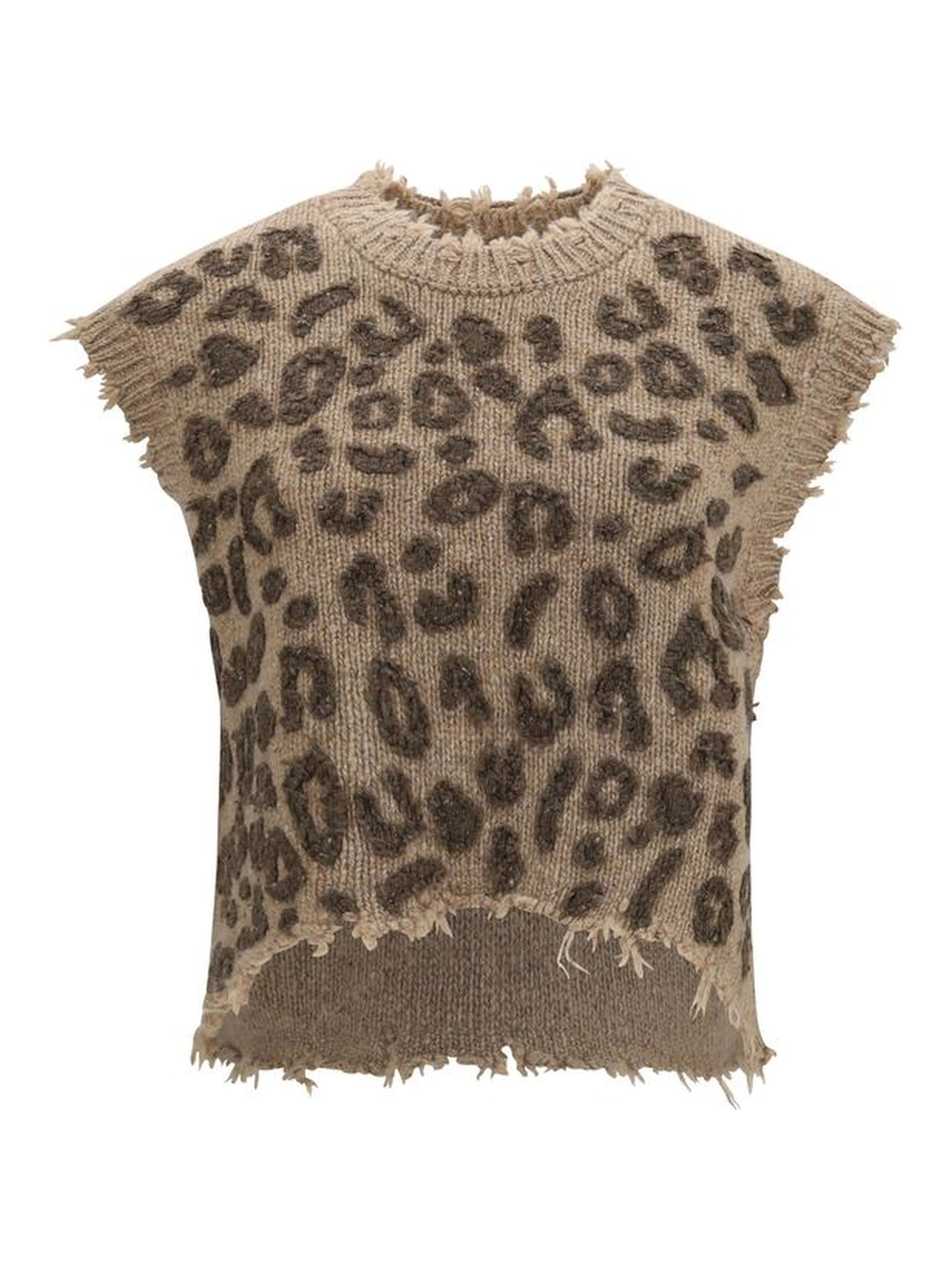Beige Cashmere Sleeveles Sweater