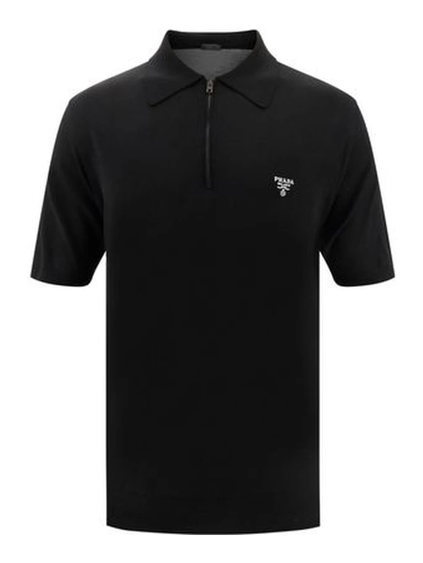 Black Wool Oves Aries Polo Shirt