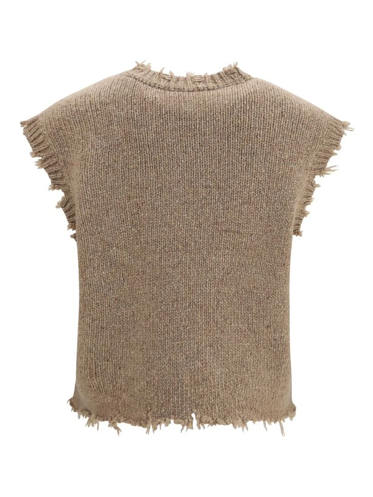 Beige Cashmere Sleeveles Sweater alternative