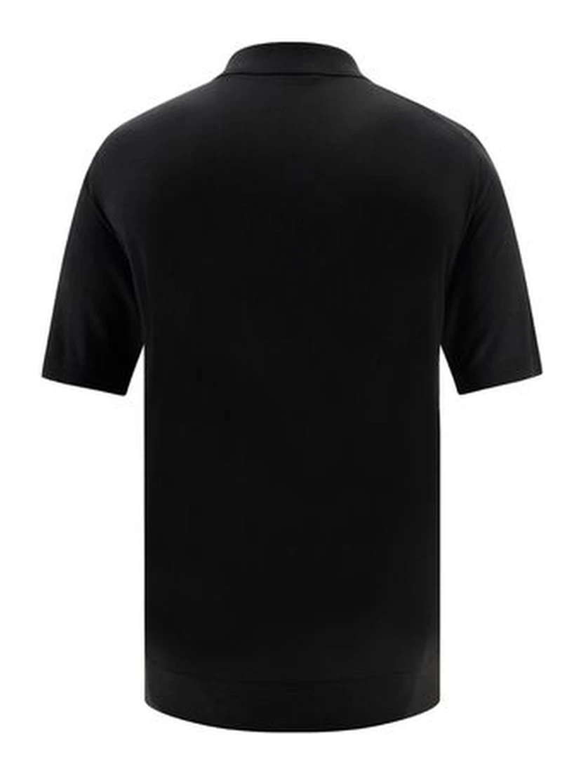 Black Wool Oves Aries Polo Shirt