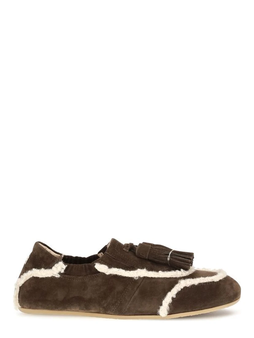 Brown Suede Leather Slip-On Loafers