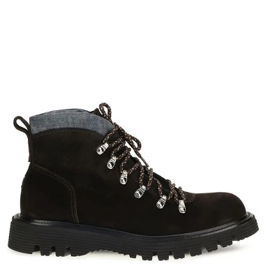 Brown Suede Leather Lace-Up Boots