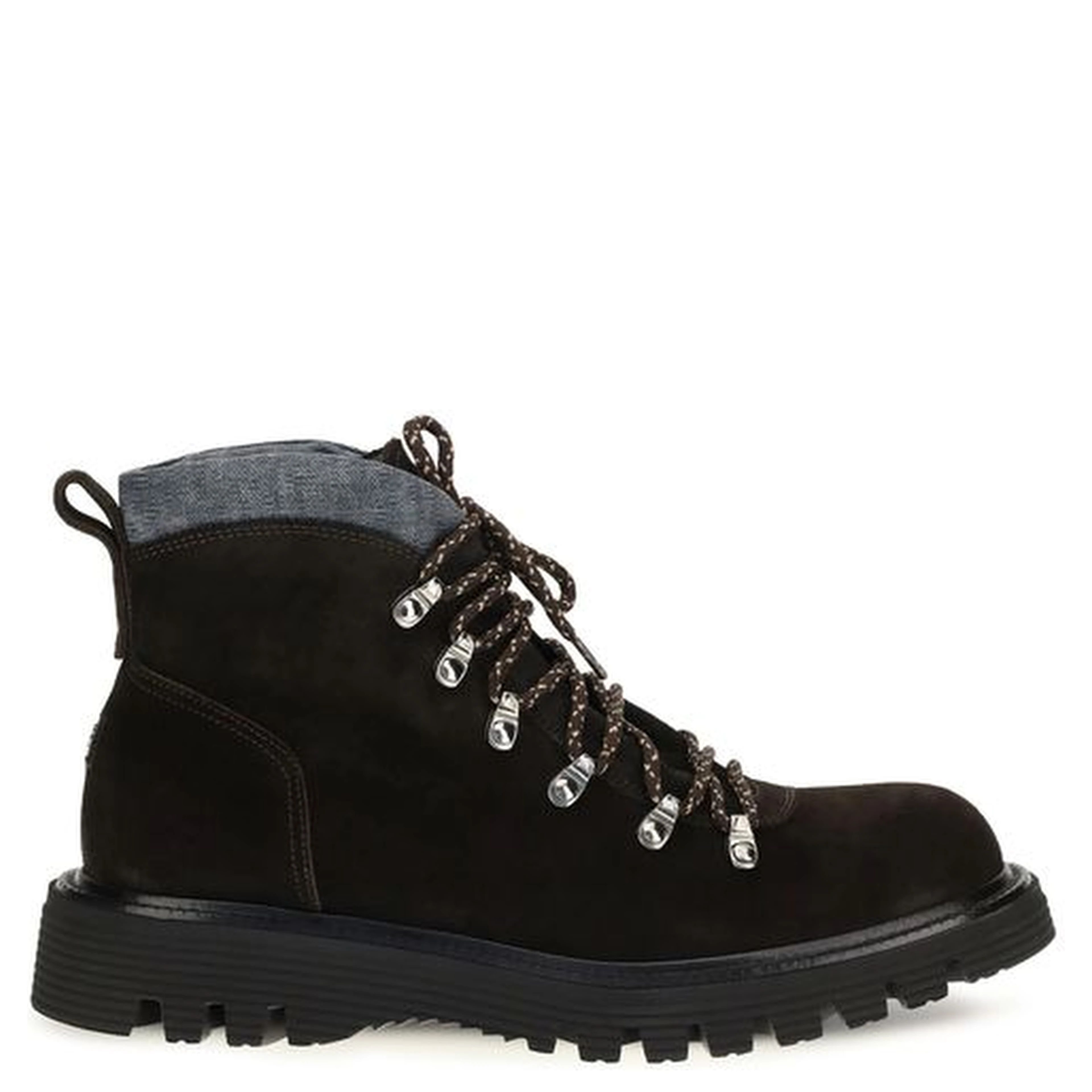 Brown Suede Leather Lace-Up Boots