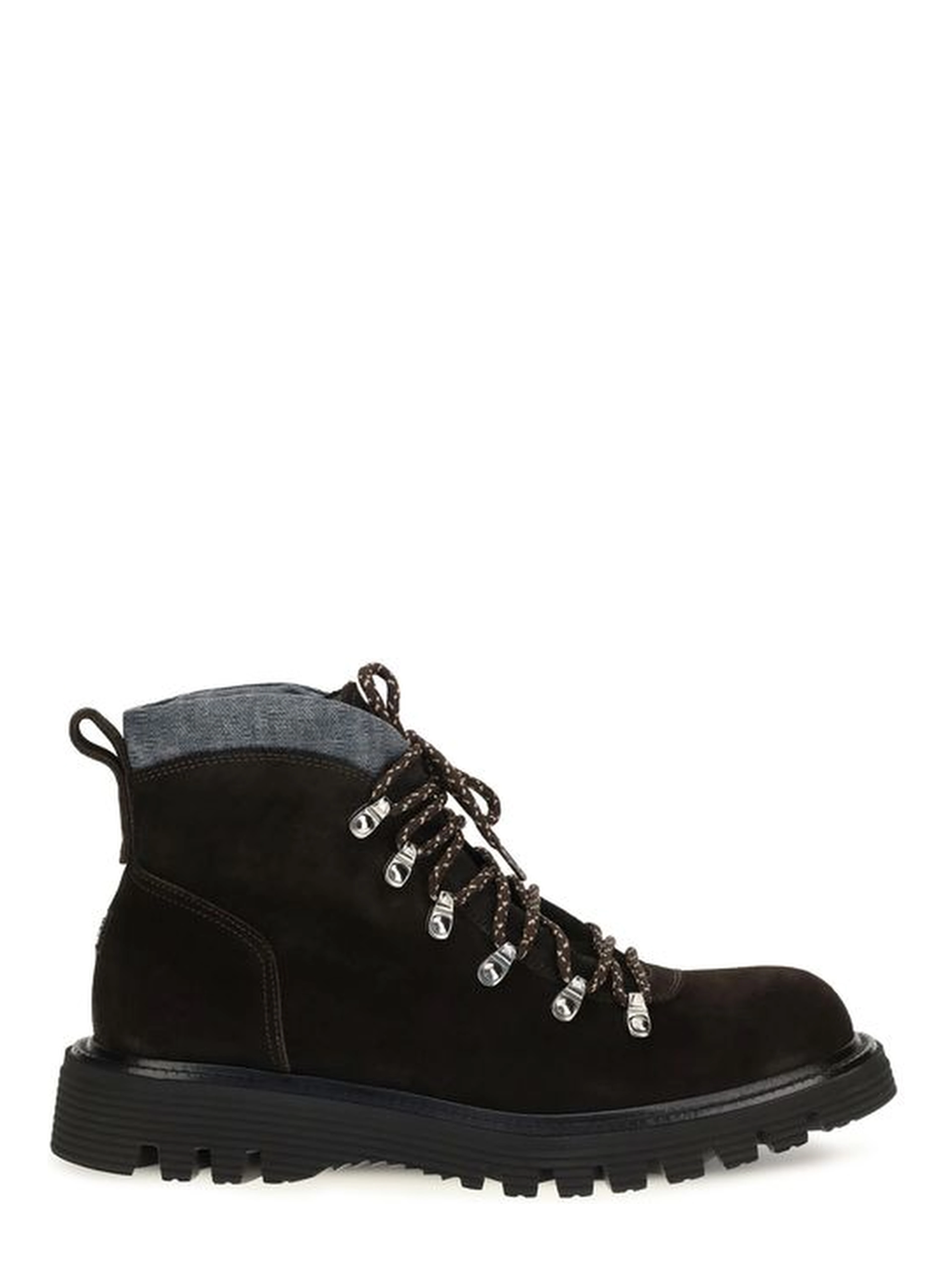 Brown Suede Leather Lace-Up Boots