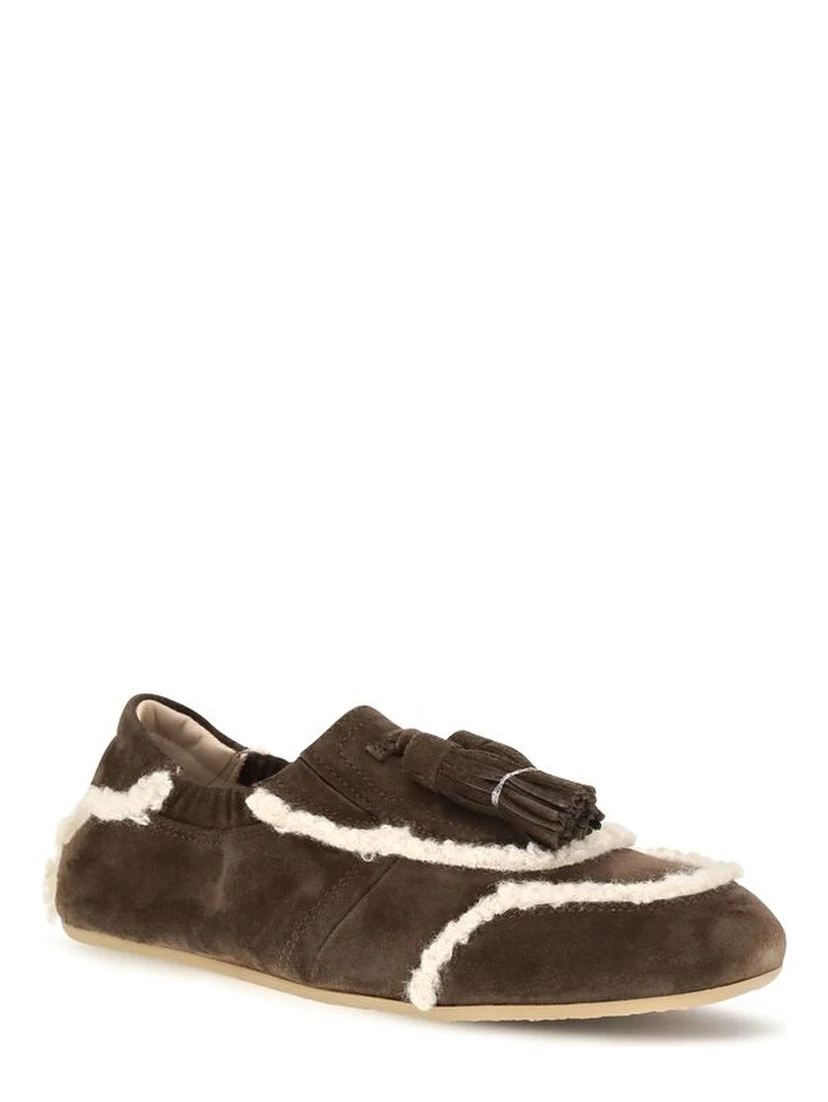 Brown Suede Leather Slip-On Loafers